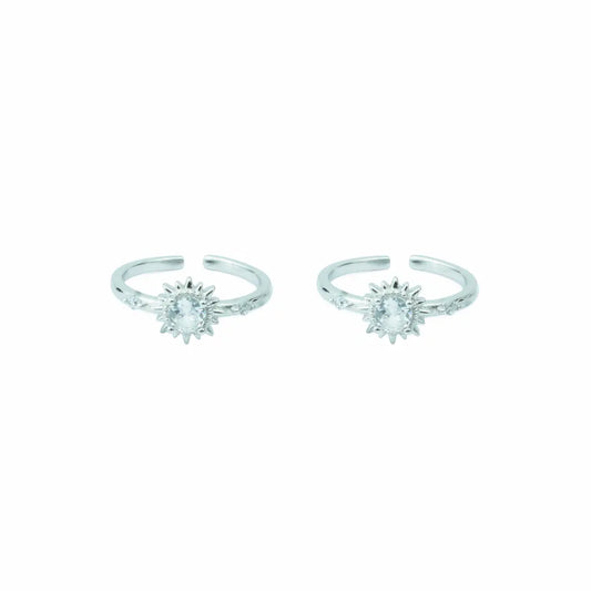Radiant Sun 925 Silver Adjustable Toe Ring (Rose Gold Finish)