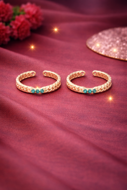 925 Silver Pastel Twirl Adjustable Toe Ring β Rose Gold Finish