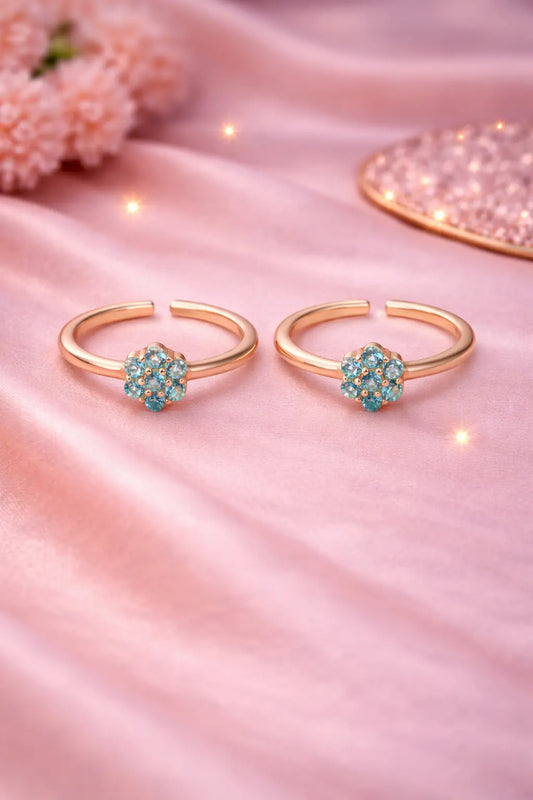 Aurelia Aqua Bloom 925 Silver Adjustable Toe Ring
