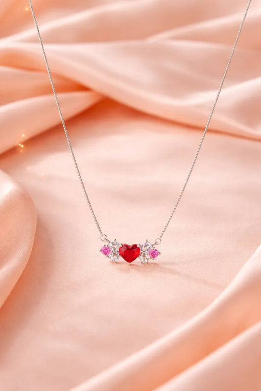 Ruby Bloom Necklace - 925 Silver