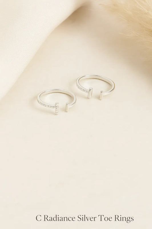 Minimal Spark 925 Silver Adjustable Toe Ring