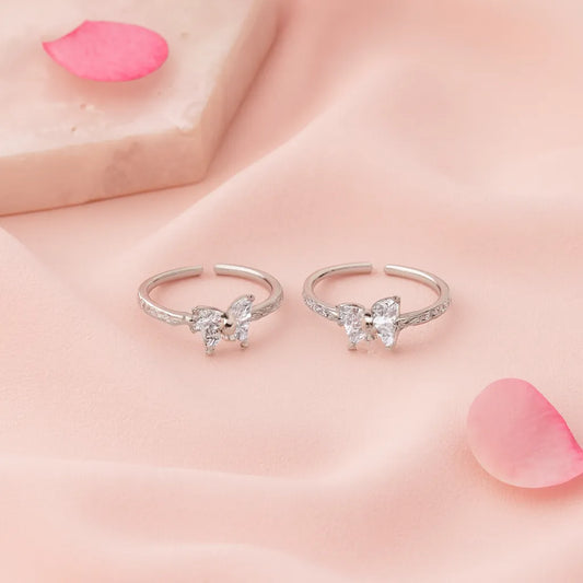 Ethereal Bloom Adjustable Toe Ring-925 Silver