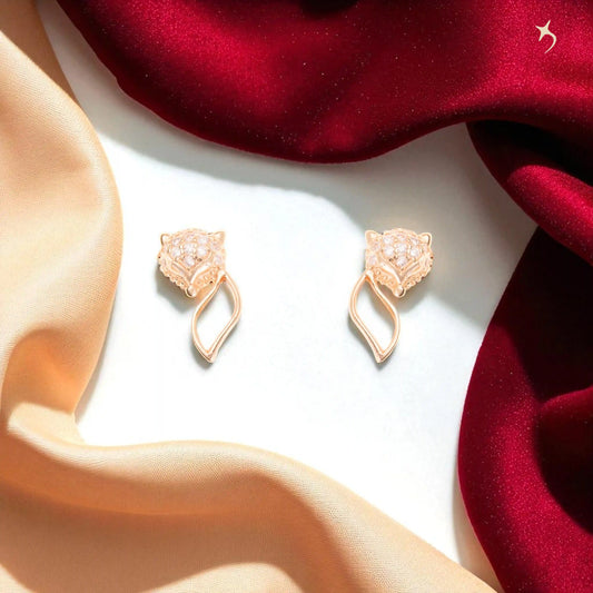 The Foxy Grace Rose Gold Earrings - 925 Silver