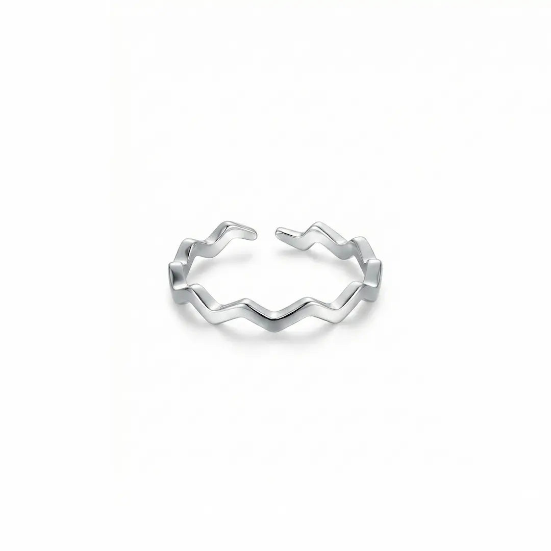 Wave Rhythm 925 Silver Adjustable Toe Ring