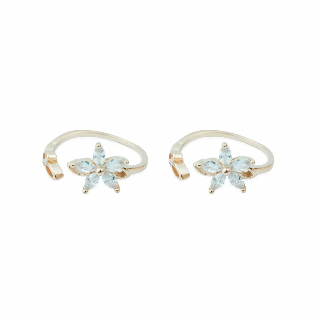 Floral Grace  Adjustable Toe Ring (Rose Gold Finish)-925 Silver