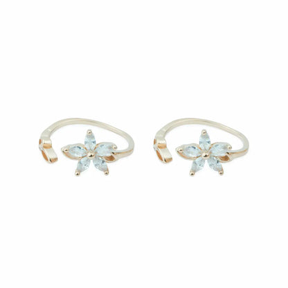 Floral Grace  Adjustable Toe Ring (Rose Gold Finish)-925 Silver