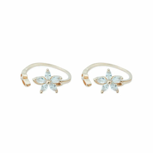 Floral Grace  Adjustable Toe Ring (Rose Gold Finish)-925 Silver