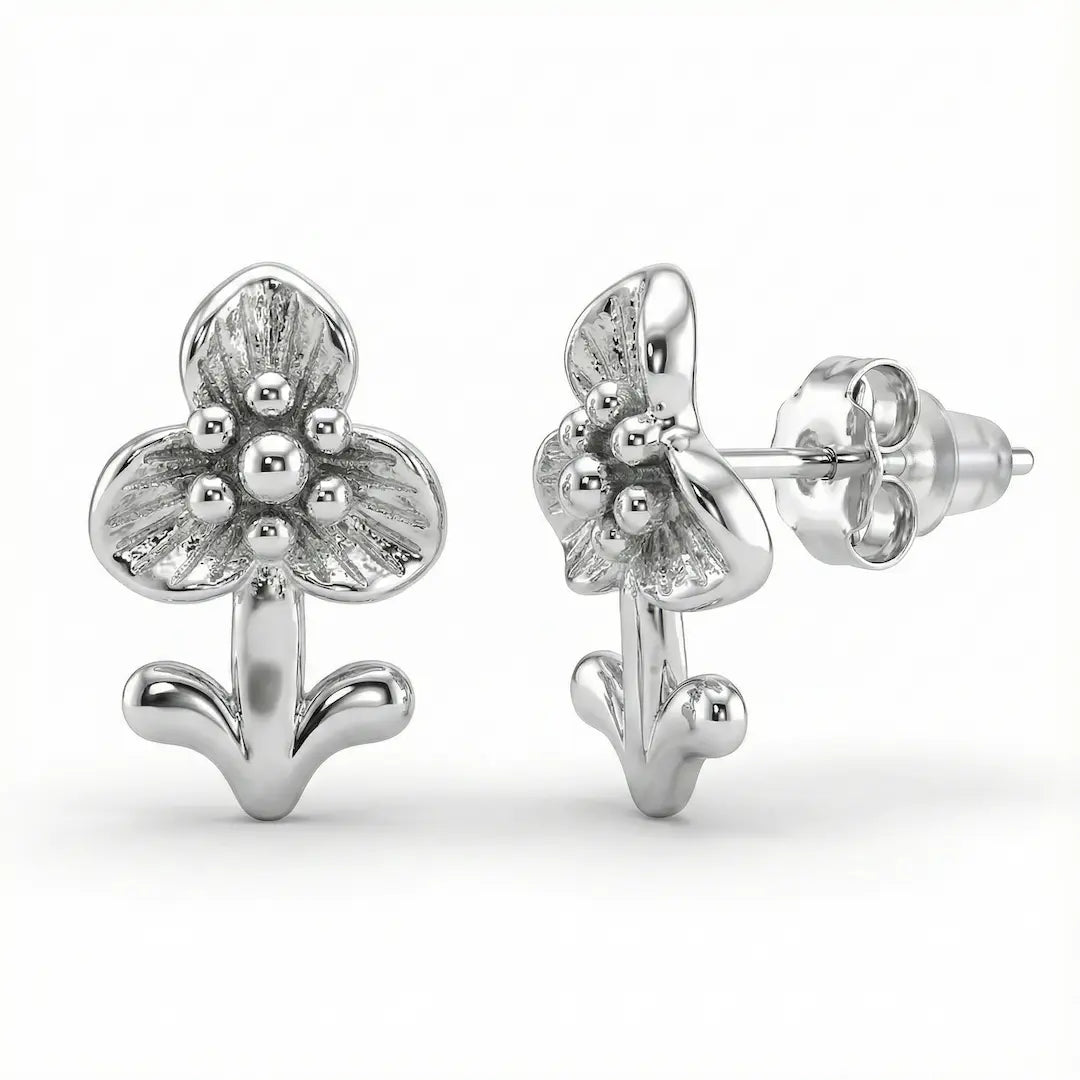 The Blossom Charm Sterling Silver Earrings - 925 Silver