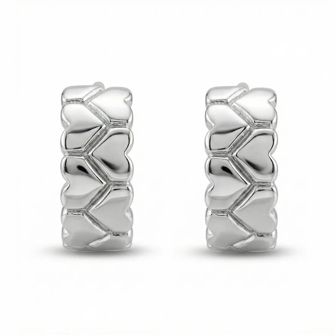 The Silver Weave Huggies Earrings - 925 Silver