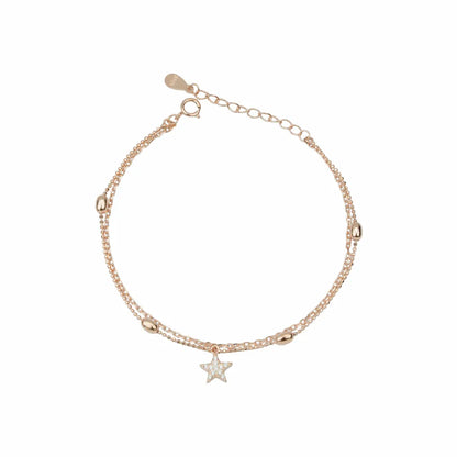 925 Sterling Silver Radiant Star Adjustable Triple-Strand Bracelet