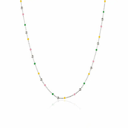 Aurora Drops 925 Silver Adjustable Charm Chain Necklace