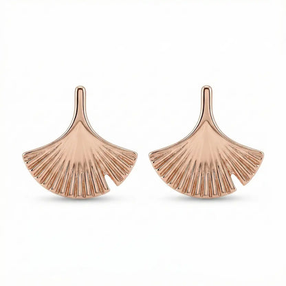 Ginkgo Grace Rose Gold Earrings - 925 Silver