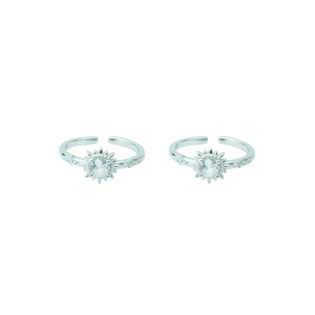 Radiant Sun 925 Silver Adjustable Toe Ring (Rose Gold Finish)