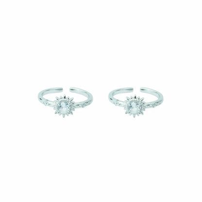 Radiant Sun 925 Silver Adjustable Toe Ring (Rose Gold Finish)
