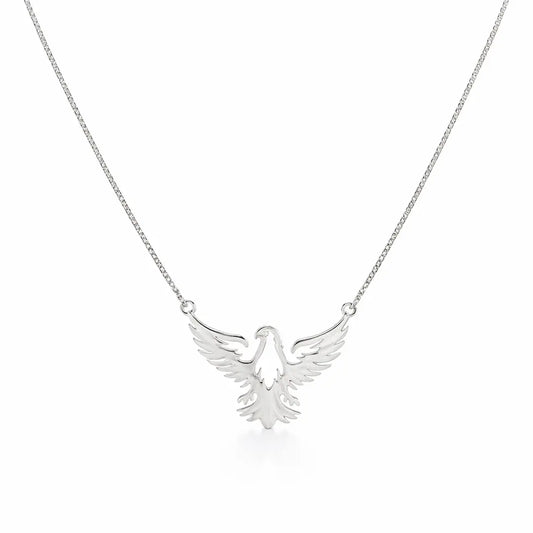 Graceful 925 Silver Majestic Eagle Wings Adjustable Pendant Chain