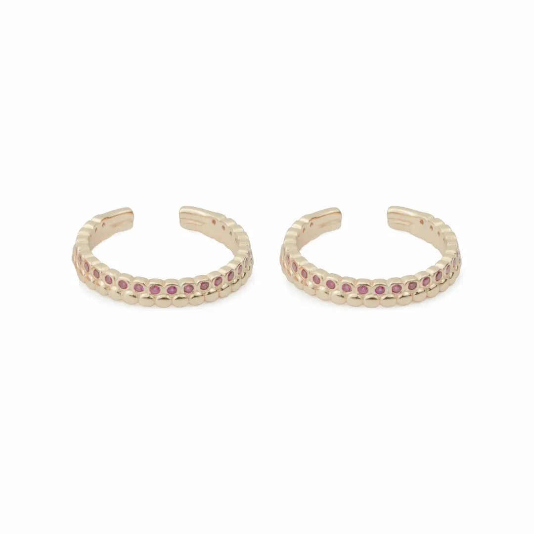 Rosé Sparkle 925 Silver Adjustable Toe Ring