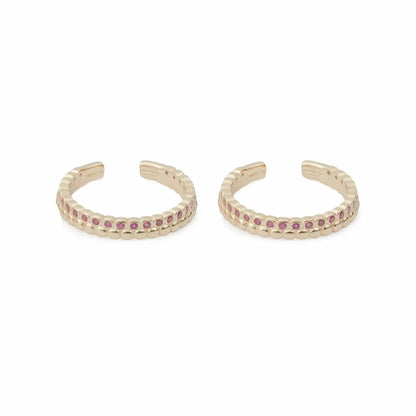 Rosé Sparkle 925 Silver Adjustable Toe Ring