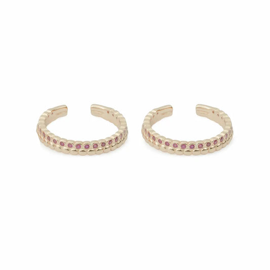 Rosé Sparkle 925 Silver Adjustable Toe Ring