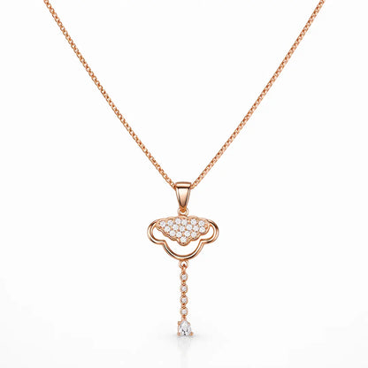 Celestial Cloud 925 Silver Adjustable Rose Gold Necklace