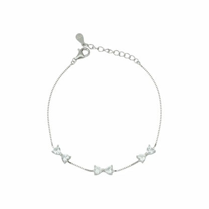 925 Sterling Silver Radiant Bow Adjustable Bracelet