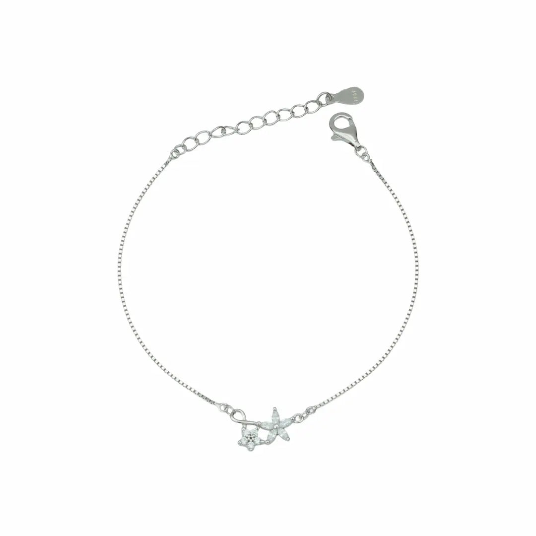 925 Sterling Silver Radiant Starburst Adjustable Bracelet