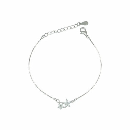 925 Sterling Silver Radiant Starburst Adjustable Bracelet