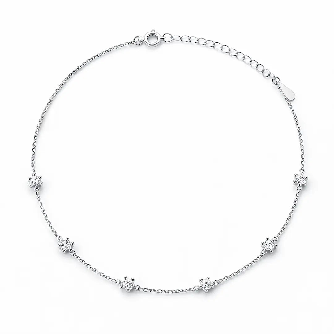 Sparkling Constellation 925 Silver Adjustable Station Bracelet