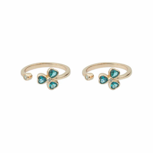 Azure Blossom 925 Silver Adjustable Toe Ring (Rose Gold Finish)