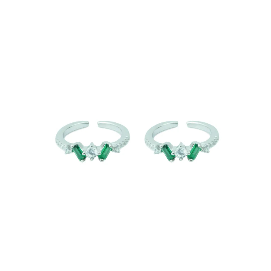 Emerald Grace  Adjustable Toe Ring-925 Silver