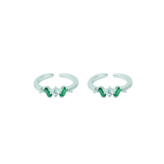 Emerald Grace  Adjustable Toe Ring-925 Silver