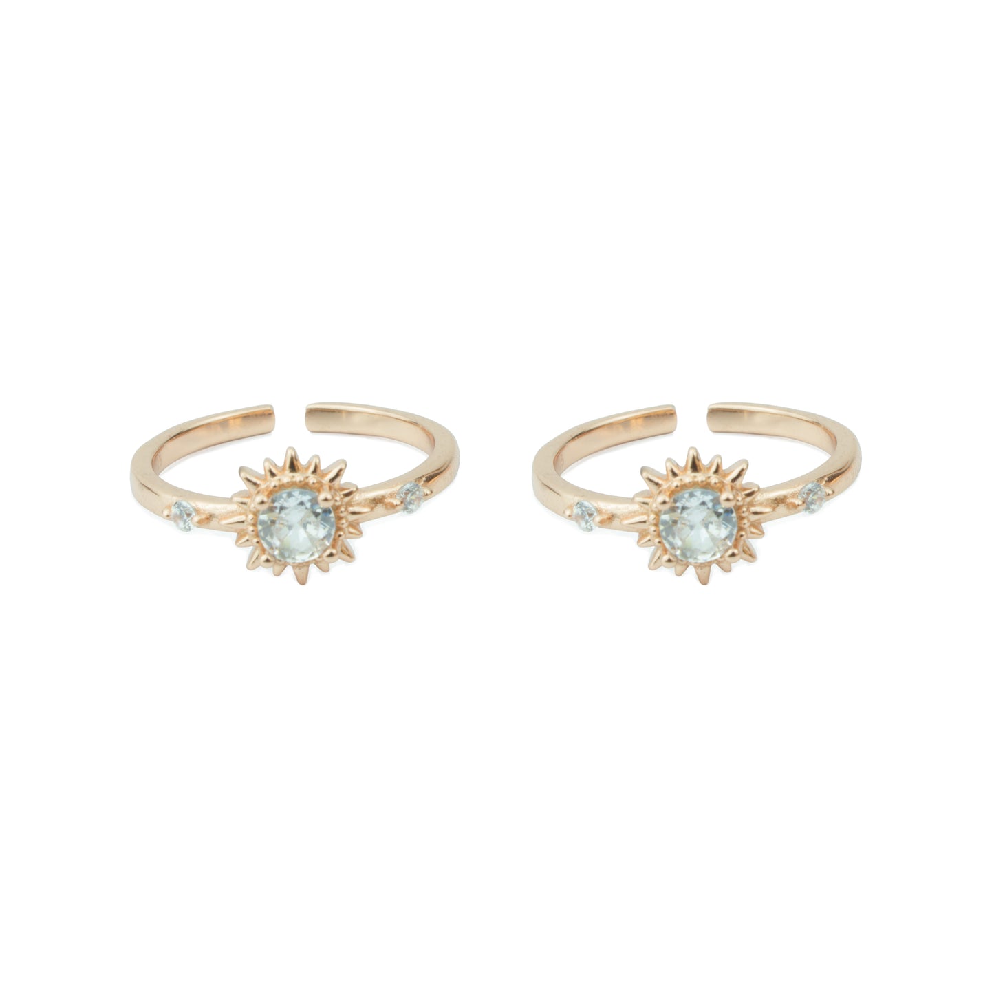 Radiant Sun 925 Silver Adjustable Toe Ring (Rose Gold Finish)