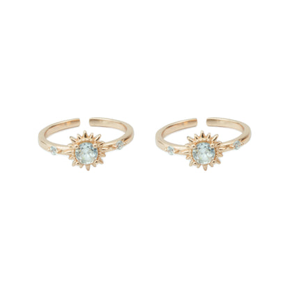 Radiant Sun 925 Silver Adjustable Toe Ring (Rose Gold Finish)