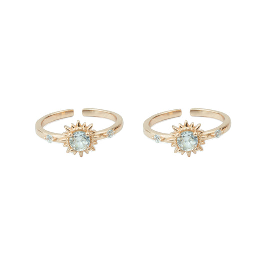 Radiant Sun 925 Silver Adjustable Toe Ring (Rose Gold Finish)