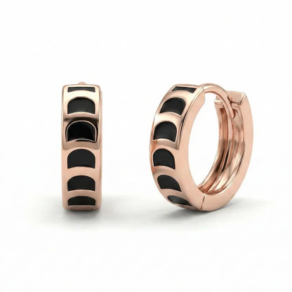 The Noir Wave Hoops Earrings - 925 Silver