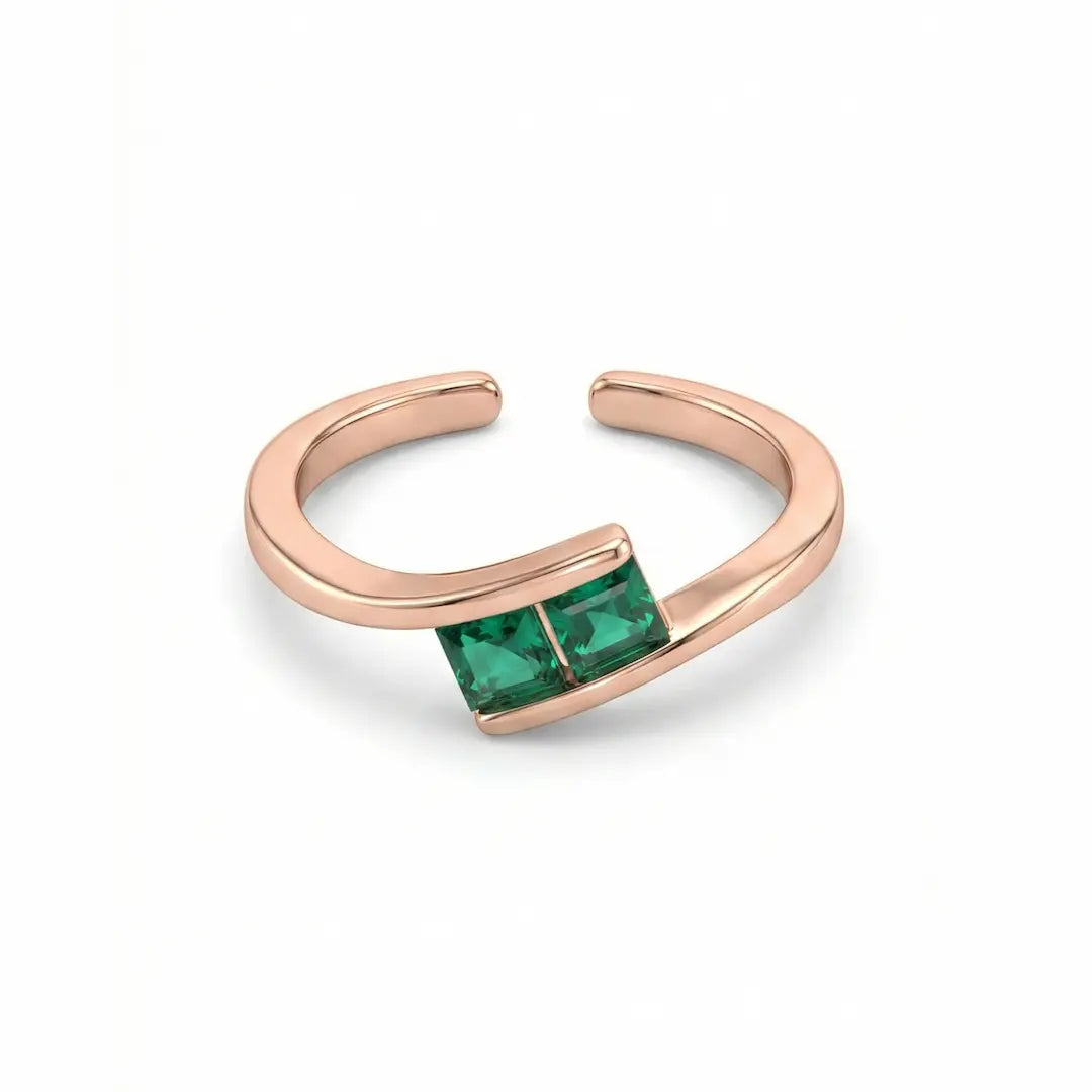 Emerald Curve 925 Silver Adjustable Toe Ring
