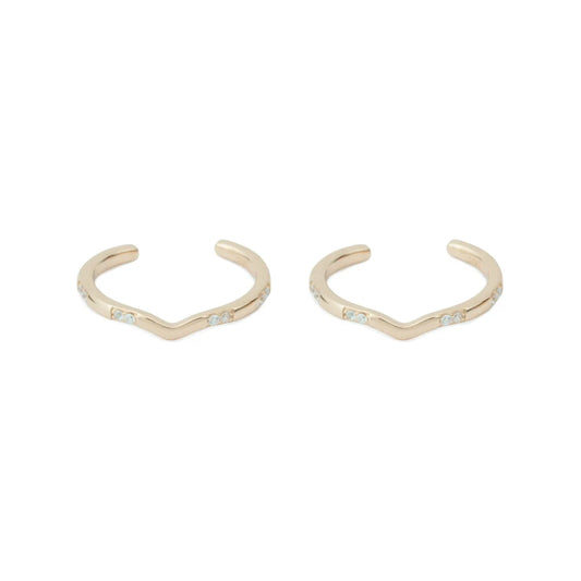 925 Silver Rose Gold Serenity Curve Adjustable Toe Ring