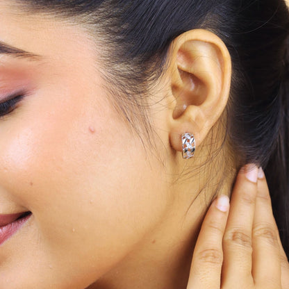 Luna Vine Silver Hoops Earrings  - 925 Silver