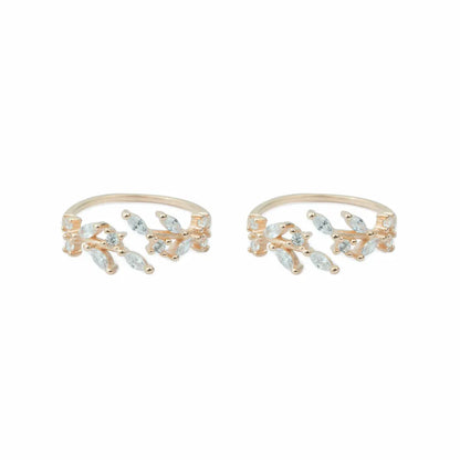 Aurora Vine  Adjustable Toe Ring (Rose and silver Gold Finish)-925 silver