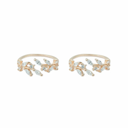 Aurora Vine  Adjustable Toe Ring (Rose and silver Gold Finish)-925 silver
