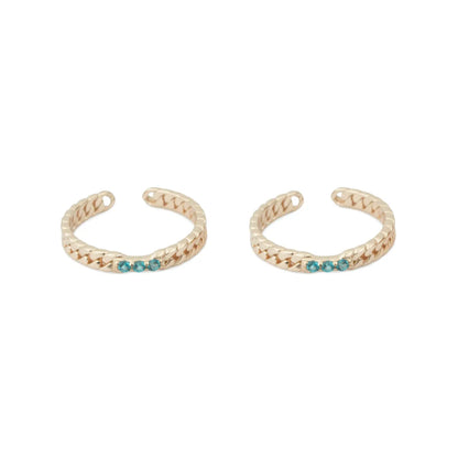 Azure Weave 925 Silver Adjustable Rose Gold Toe Ring