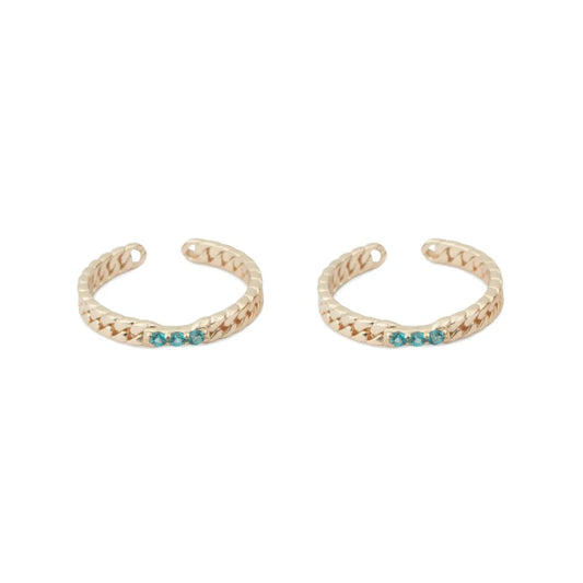 Azure Weave 925 Silver Adjustable Rose Gold Toe Ring