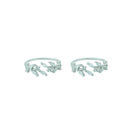Aurora Vine  Adjustable Toe Ring (Rose and silver Gold Finish)-925 silver