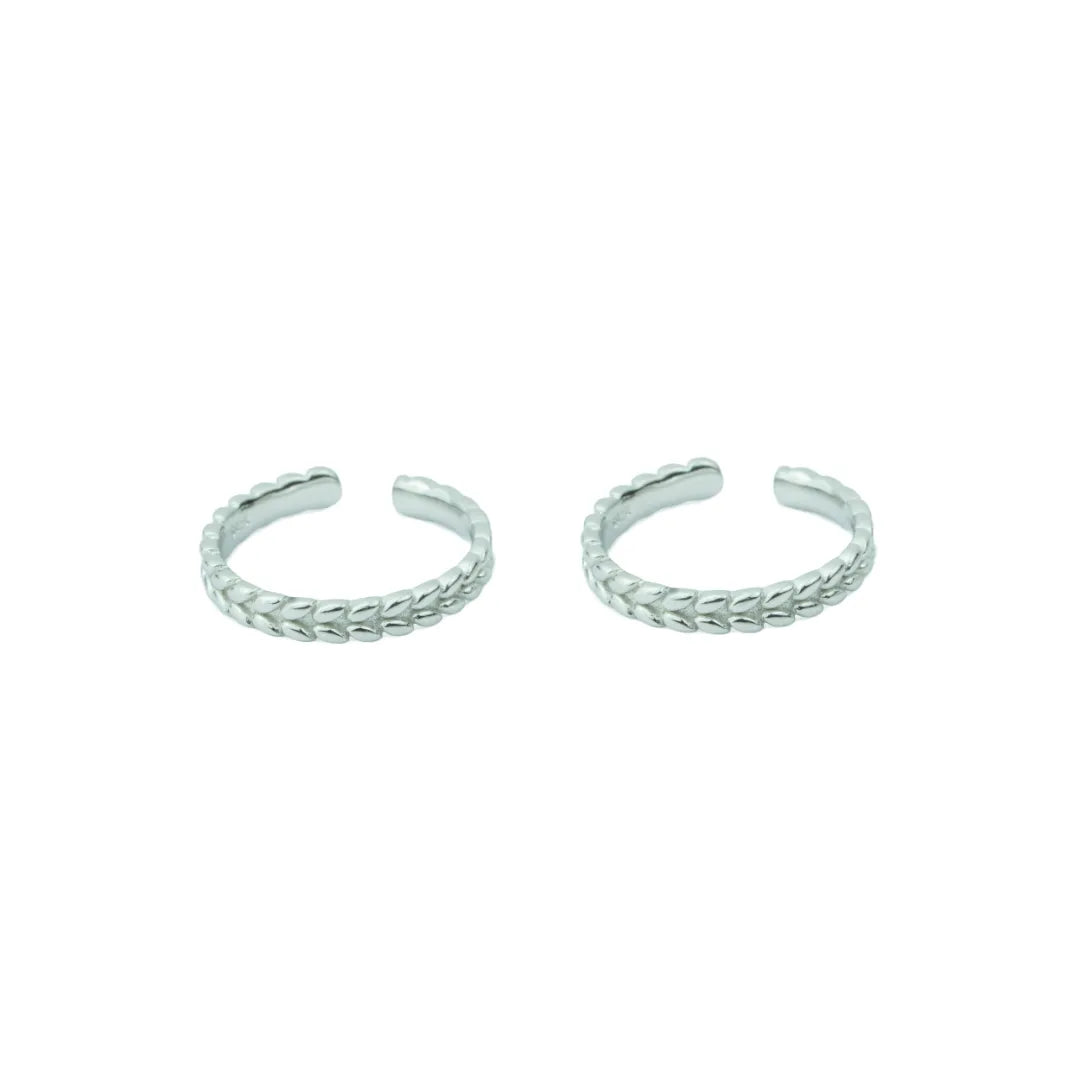 Elegant Leaf Curve 925 Silver Adjustable Toe Ring