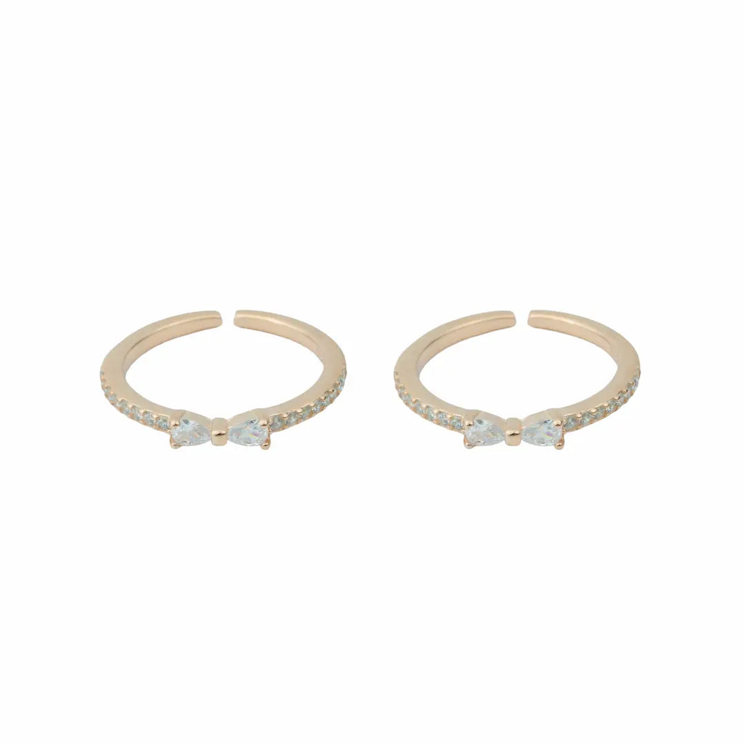 Blossom Sparkle 925 Silver Adjustable Toe Ring (Rose Gold Finish)