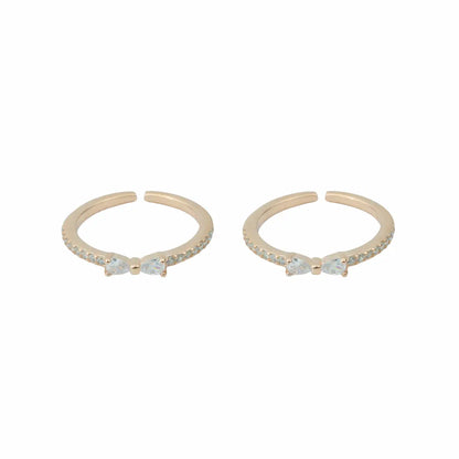 Blossom Sparkle 925 Silver Adjustable Toe Ring (Rose Gold Finish)