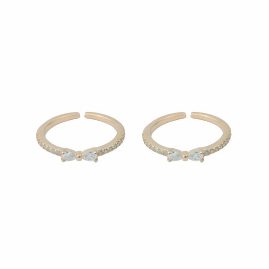 Blossom Sparkle 925 Silver Adjustable Toe Ring (Rose Gold Finish)