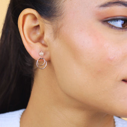 The Rose Gold Modern Loop Earrings - 925 Silver