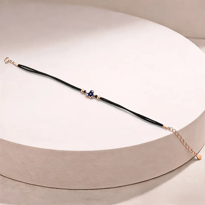 Royal Azure 925 Silver Rose Gold Clover Adjustable Bracelet