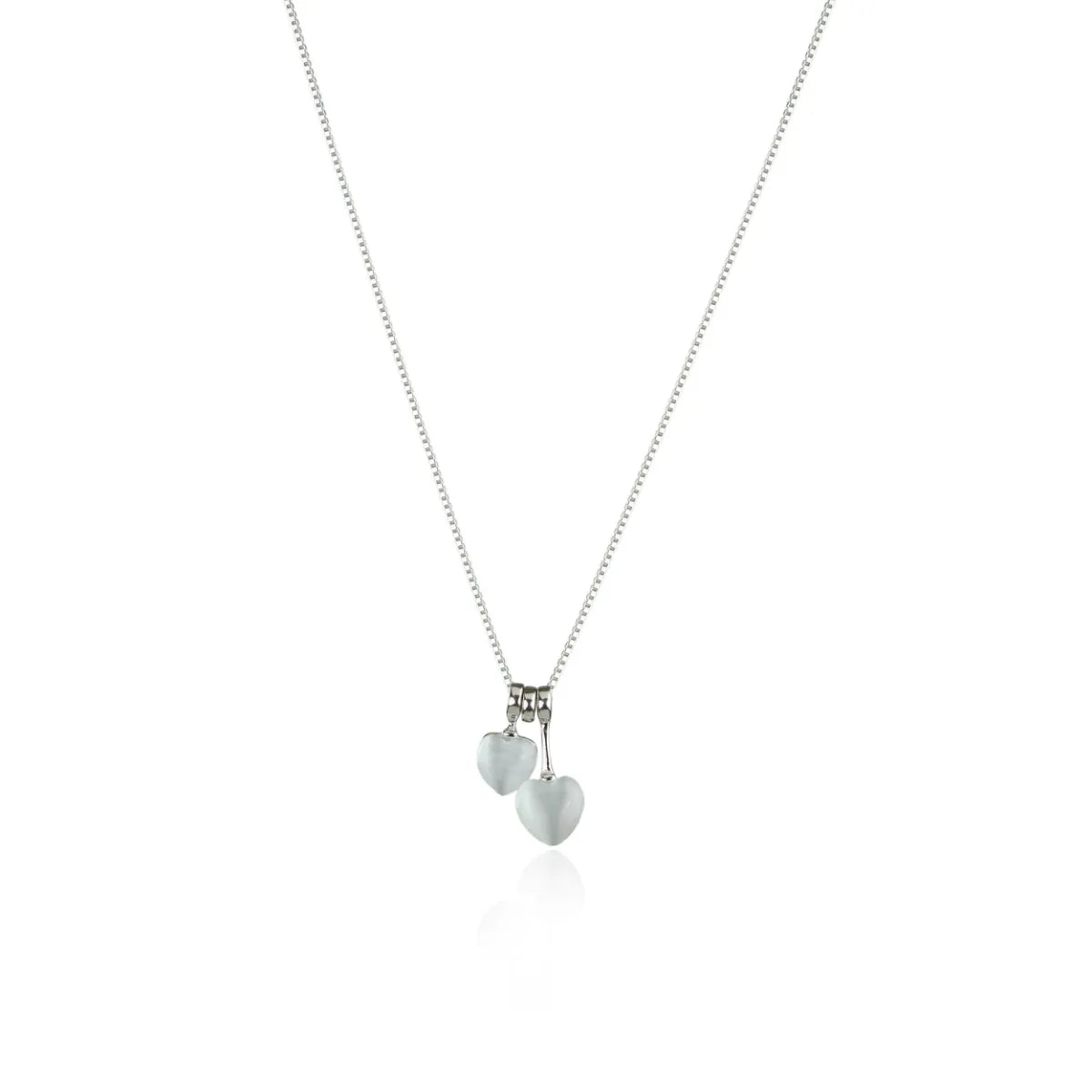 Twin Heart Elegance Charm Necklace - 925 Silver