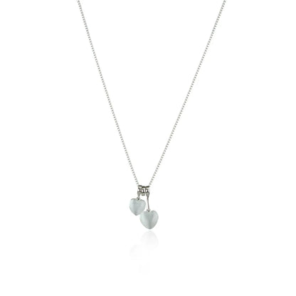Twin Heart Elegance Charm Necklace - 925 Silver